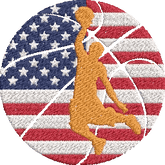 Basketball-4th-of-July-American - Basket Embroidery Design - FineryEmbroidery
